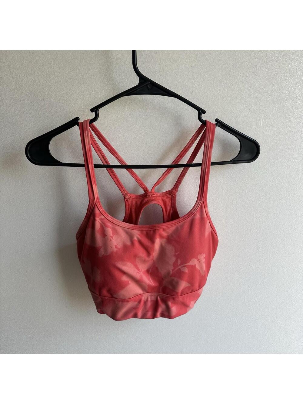 All In Motion Sports Bra Size Medium With Medium Support Hot Pink Floral